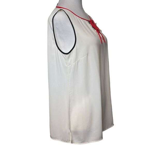 Talbots Petites Womens Top Size Mp Ivory Classic Americana Memorial Day Preppy - Picture 4 of 9